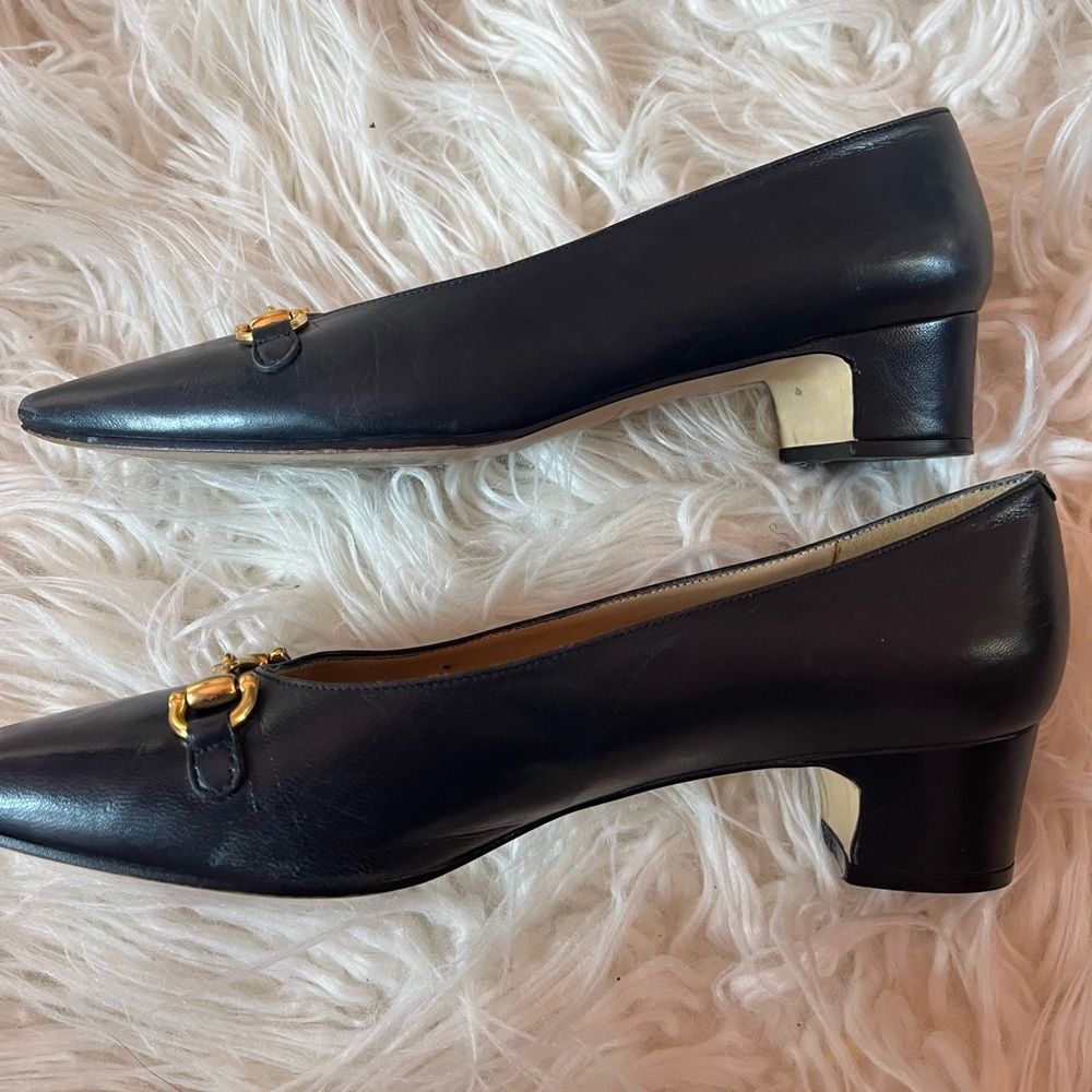 Vintage Etienne Aigner Black Leather Horsebit Pumps Heels 7.5 - Picture 4 of 7